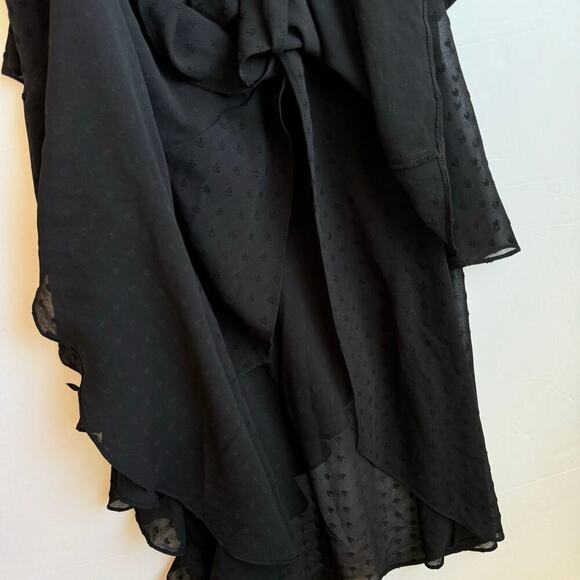 Rumored Tiered Flowy Midi Dress Ruffle Romantic Delicate Prom Womens XS/S Black - Picture 12 of 16